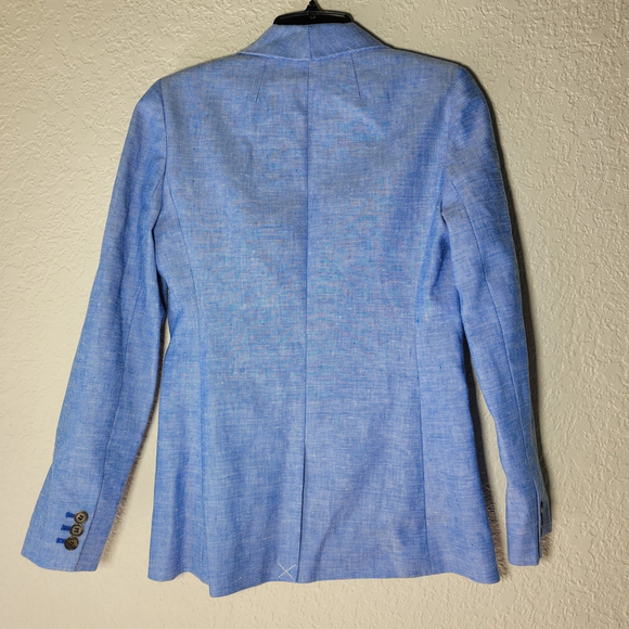 NEW J Crew Parke Blazer Linen Blend light Blue Career Office Academia Preppy 00 - Picture 3 of 8